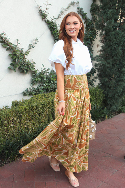 Desert Palm Smock Tier Skirt