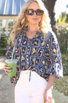 Italian Fruit Vneck Top