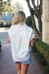 Solid Poplin Jeweled Top