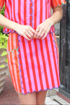 Stripe Color Block Scallop Skirt