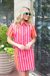 Stripe Color Block Scallop Top