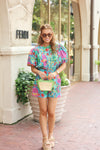 Tropical Short with Button Detail