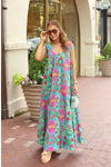 Tropical Scoop Sleeveless Maxi Dress
