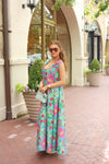 Tropical Scoop Sleeveless Maxi Dress