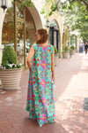 Tropical Scoop Sleeveless Maxi Dress