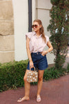Stripe Bubble Button Up Top