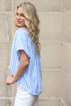 Stripe Poplin Collar Top