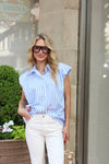 Stripe Bubble Sleeve Top
