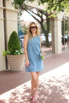 Denim Scoop Back Dress