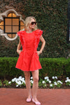 Solid Ruffle Contrast Romper