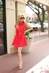 Solid Linen Belt Shirt Dress