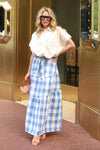 Buffalo Check Maxi Skirt with Tie