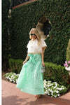 Seersucker Stripe Tie Maxi Skirt