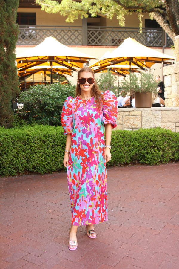 Big Floral Pleat Dress