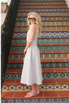 Linen Stripe Tie Maxi Dress
