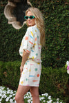Multi Fish Button Up Top
