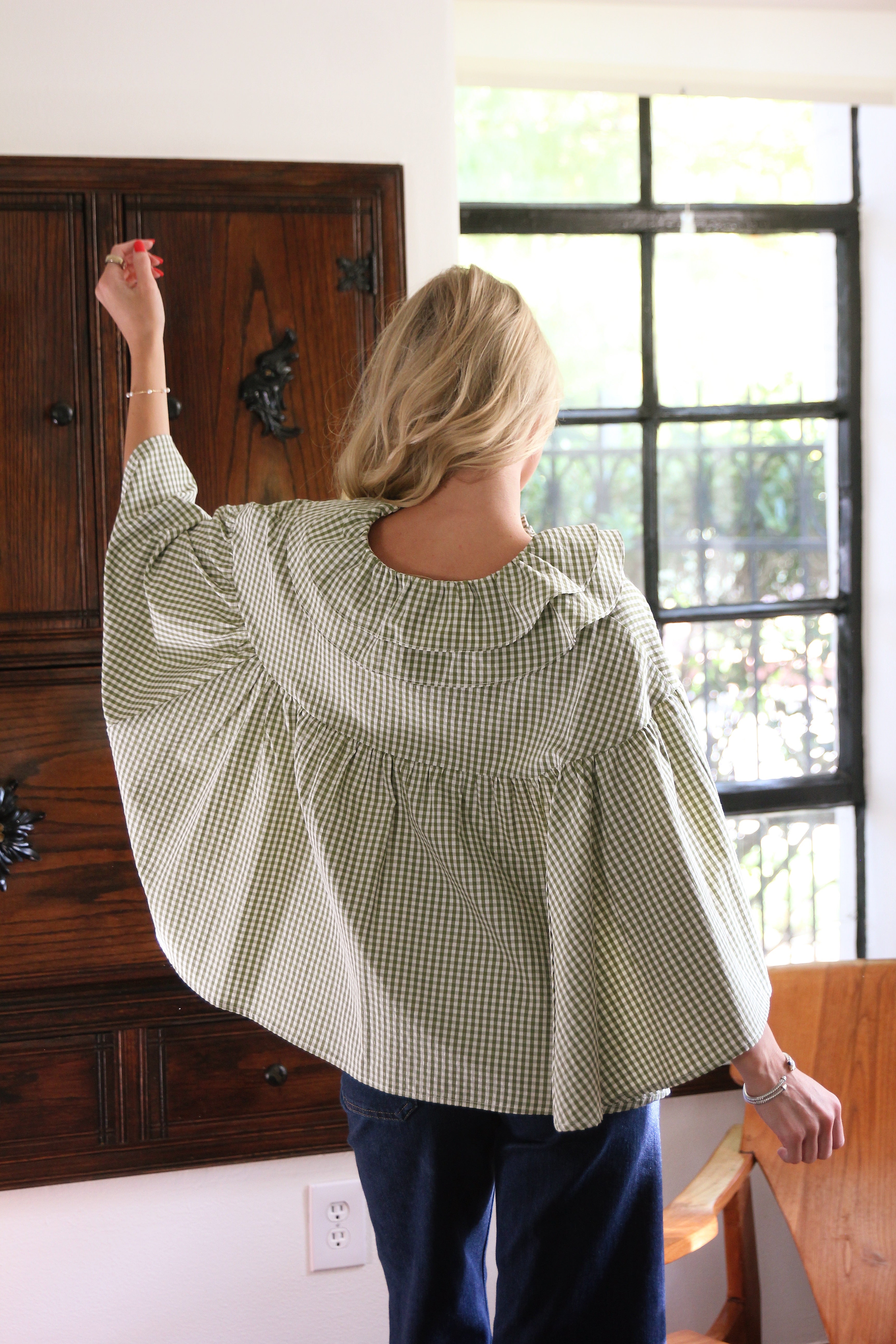Check Novelty Cape Top