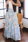 Palm Leaf Floral Smock Maxi Skirt