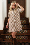 Stripe Poplin Shirt Dress