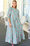 Stripe Floral Kiki Tier Maxi Dress