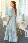Stripe Floral Kiki Tier Maxi Dress