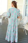 Stripe Floral Kiki Tier Maxi Dress