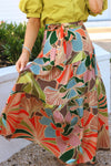 Floral Tie Maxi Skirt