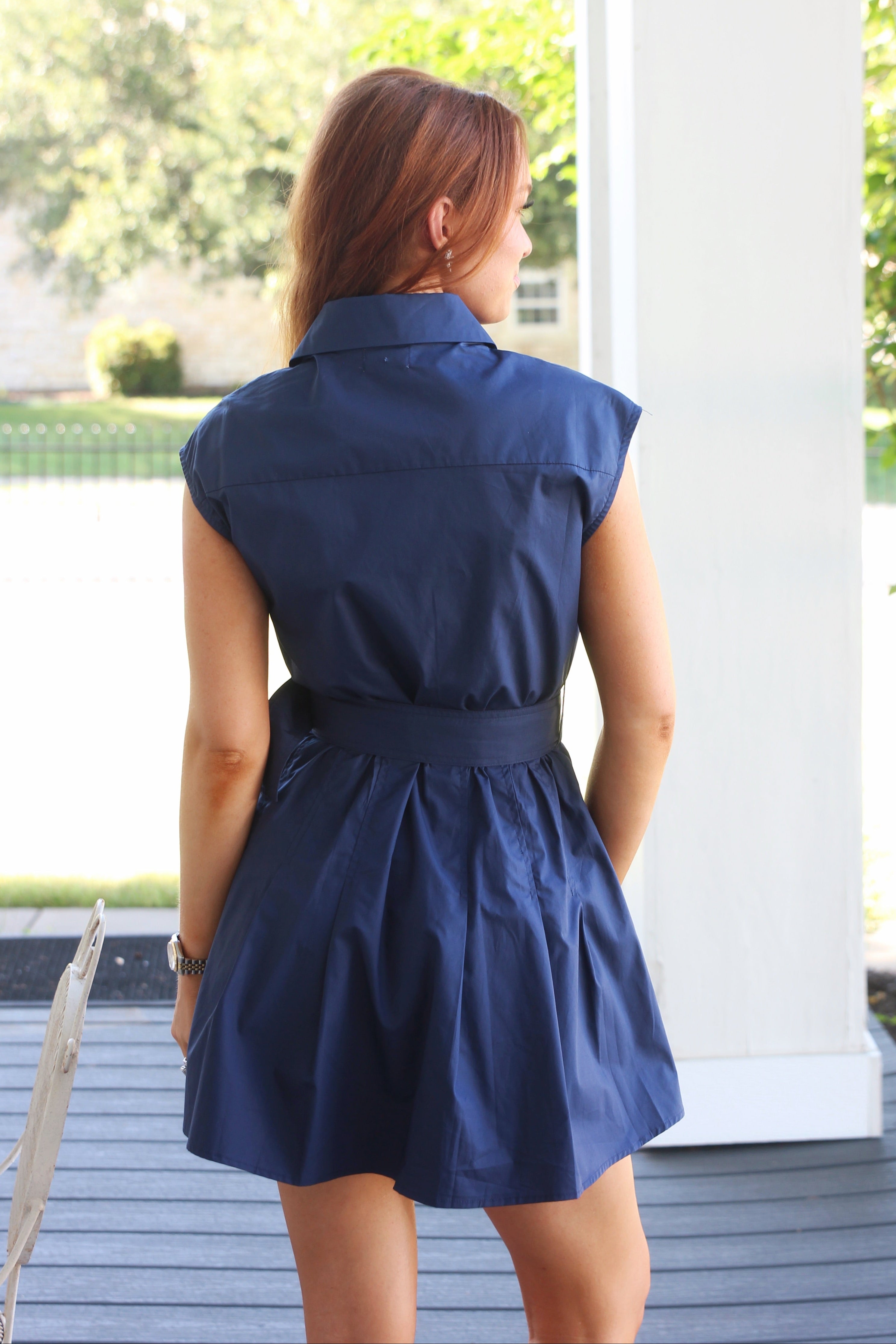 Solid Poplin Sheridan Shirt Dress with Belt