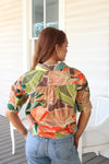 Floral Vneck Collar Top