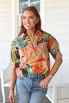 Floral Vneck Collar Top