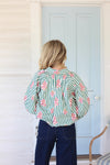 Stripe Floral Bubble Top