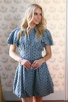 Denim Polka Dot Bubble Dress