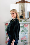 Novelty Button Collar Poplin Top