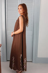 Solid Double Vneck Scallop Dress