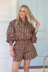 Floral Poplin Button Up Top