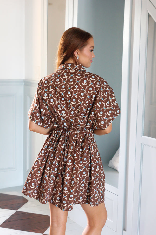 Floral Poplin Shirt Dress
