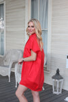Solid Poplin Vneck Collar Signature Dress