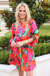 Satin Swirl Tie Dress