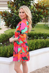 Satin Swirl Tie Dress