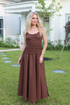 Solid Poplin Smock Cami Maxi Dress