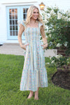 French Cottage Floral Smock Maxi Dress