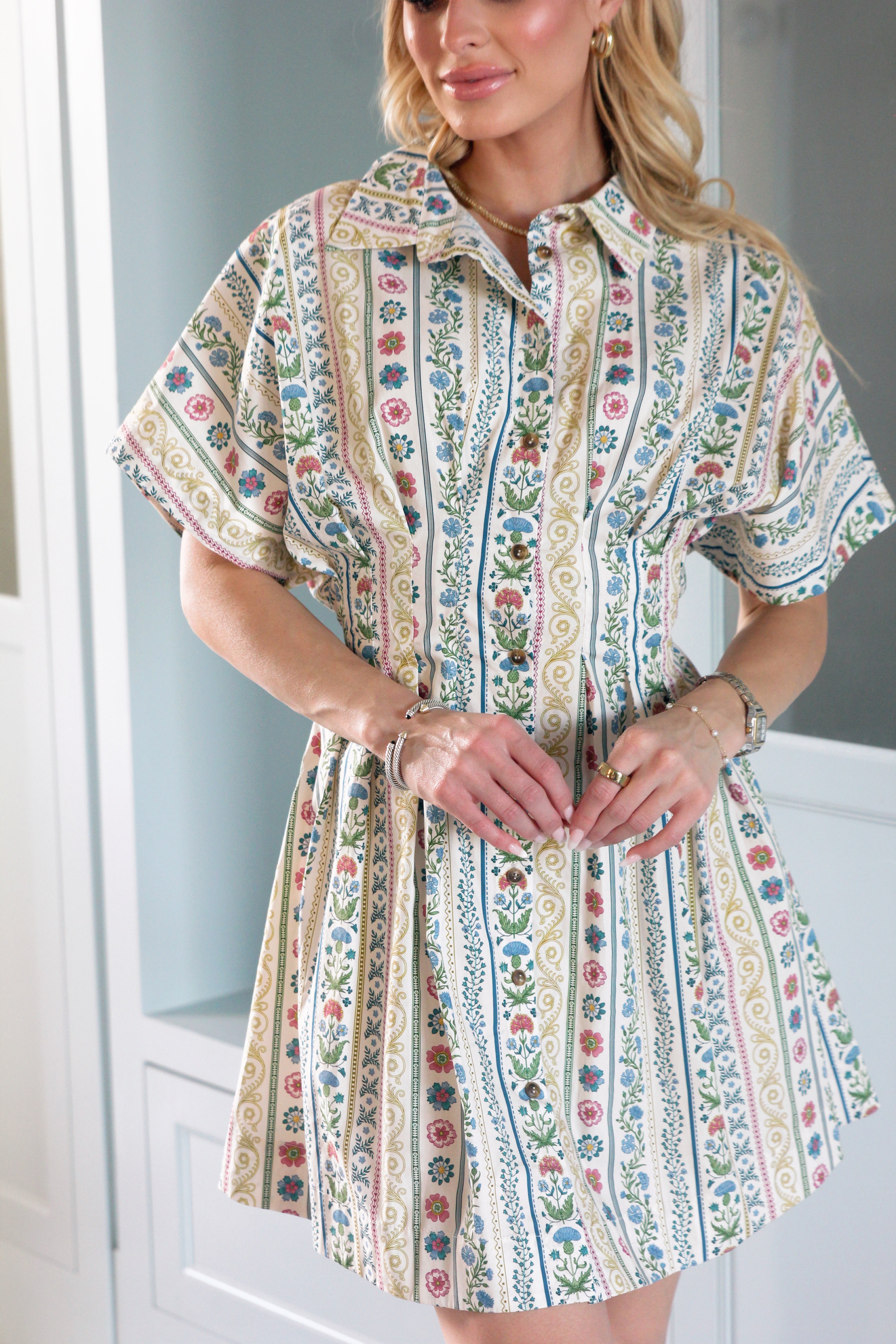 Floral Poplin Shirt Dress