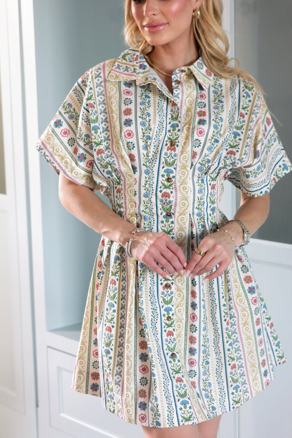 Floral Poplin Shirt Dress