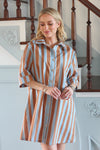 Bold Stripe Shirt Dress