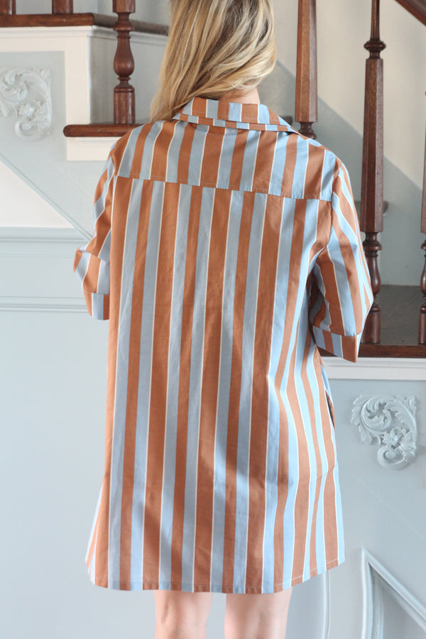Bold Stripe Shirt Dress