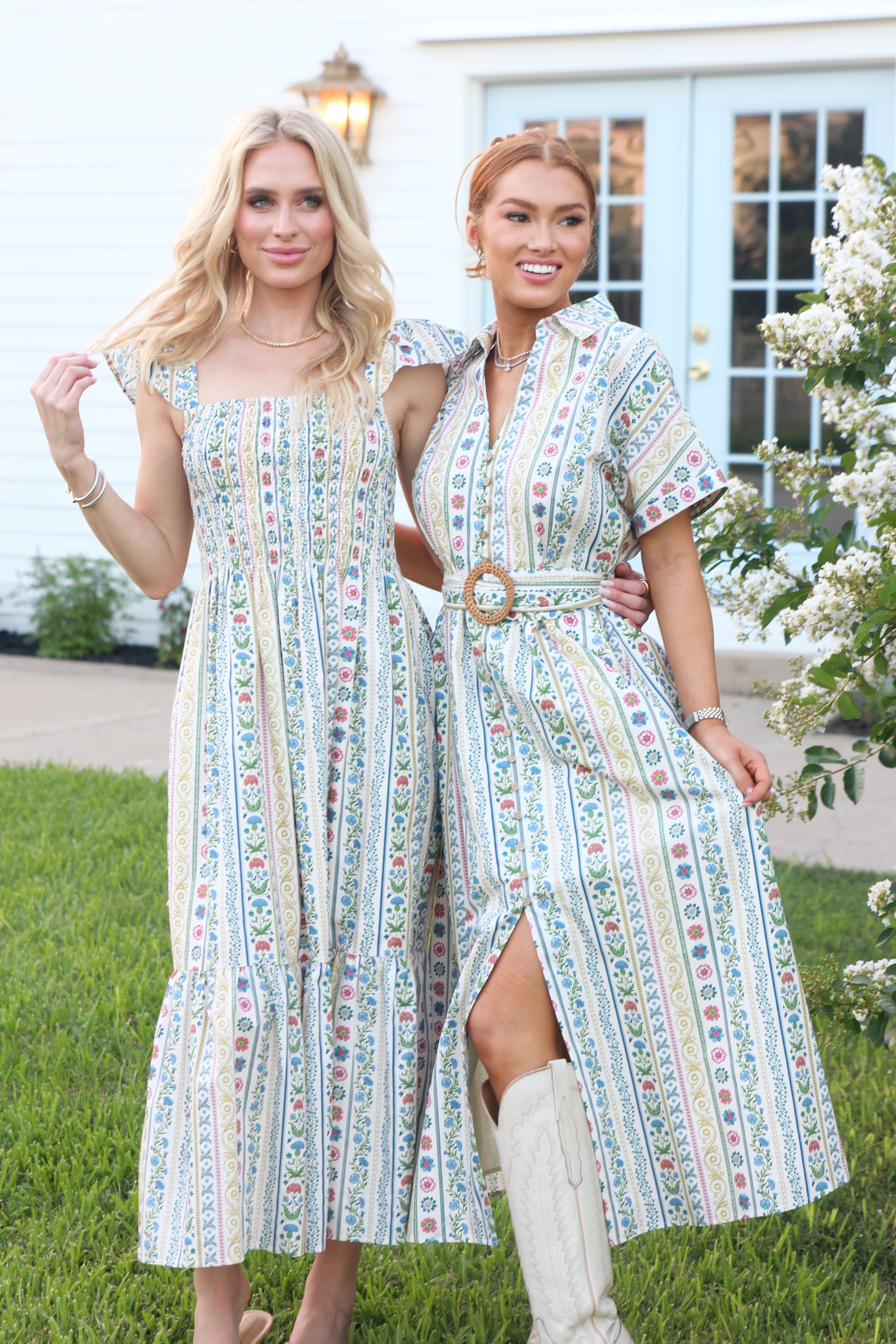French Cottage Floral Maxi w/ Belt