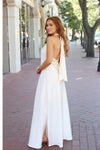 Solid Satin Halter Maxi Dress