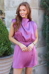 Solid Satin Drape Romper