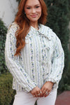 French Floral Quilt Collar Jacket