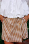 Check Wrap Skort